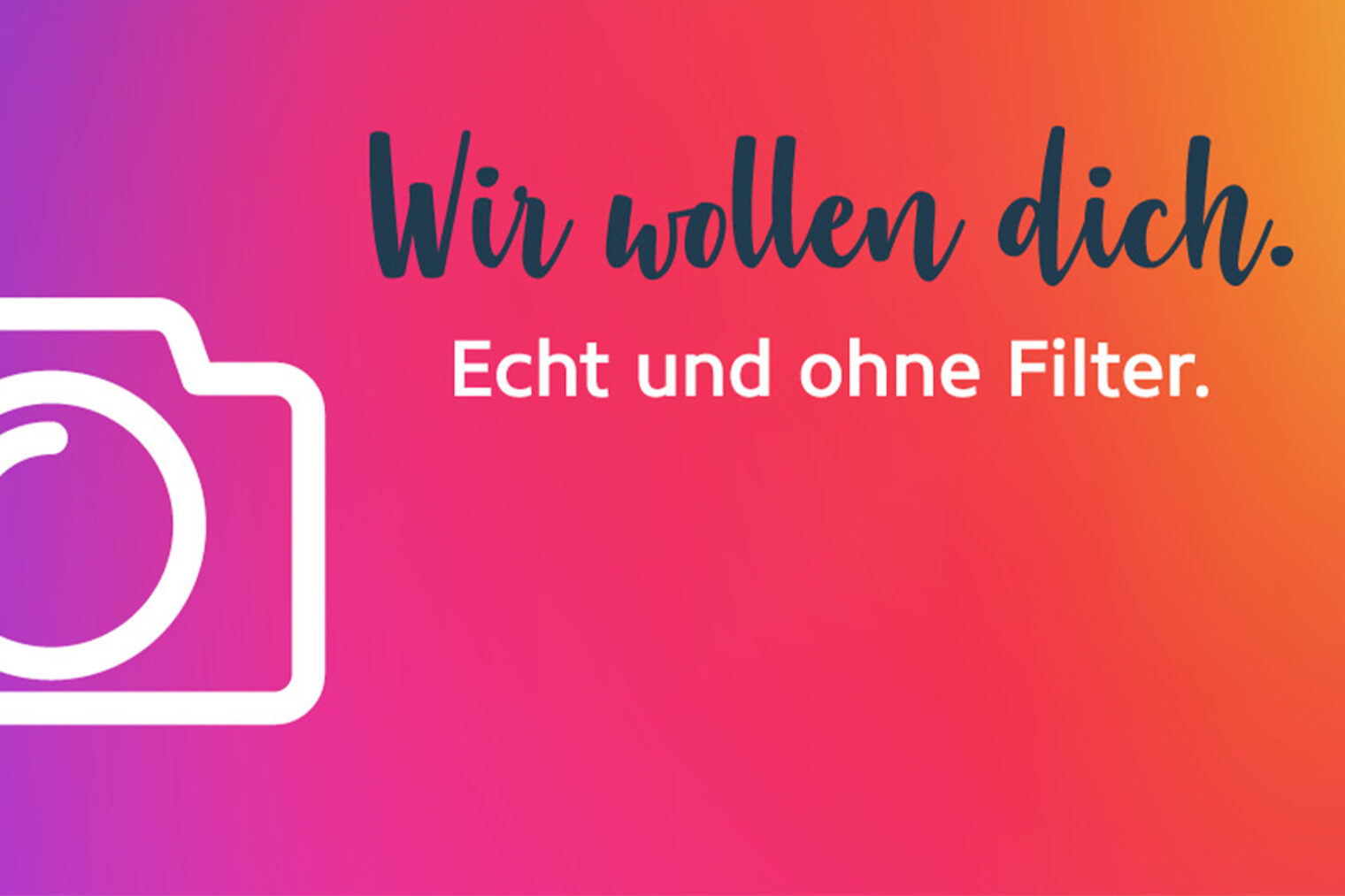 Woche der Ausbildung Bayern "Wir wollen dich" - Slogan mit Kamera-Icon