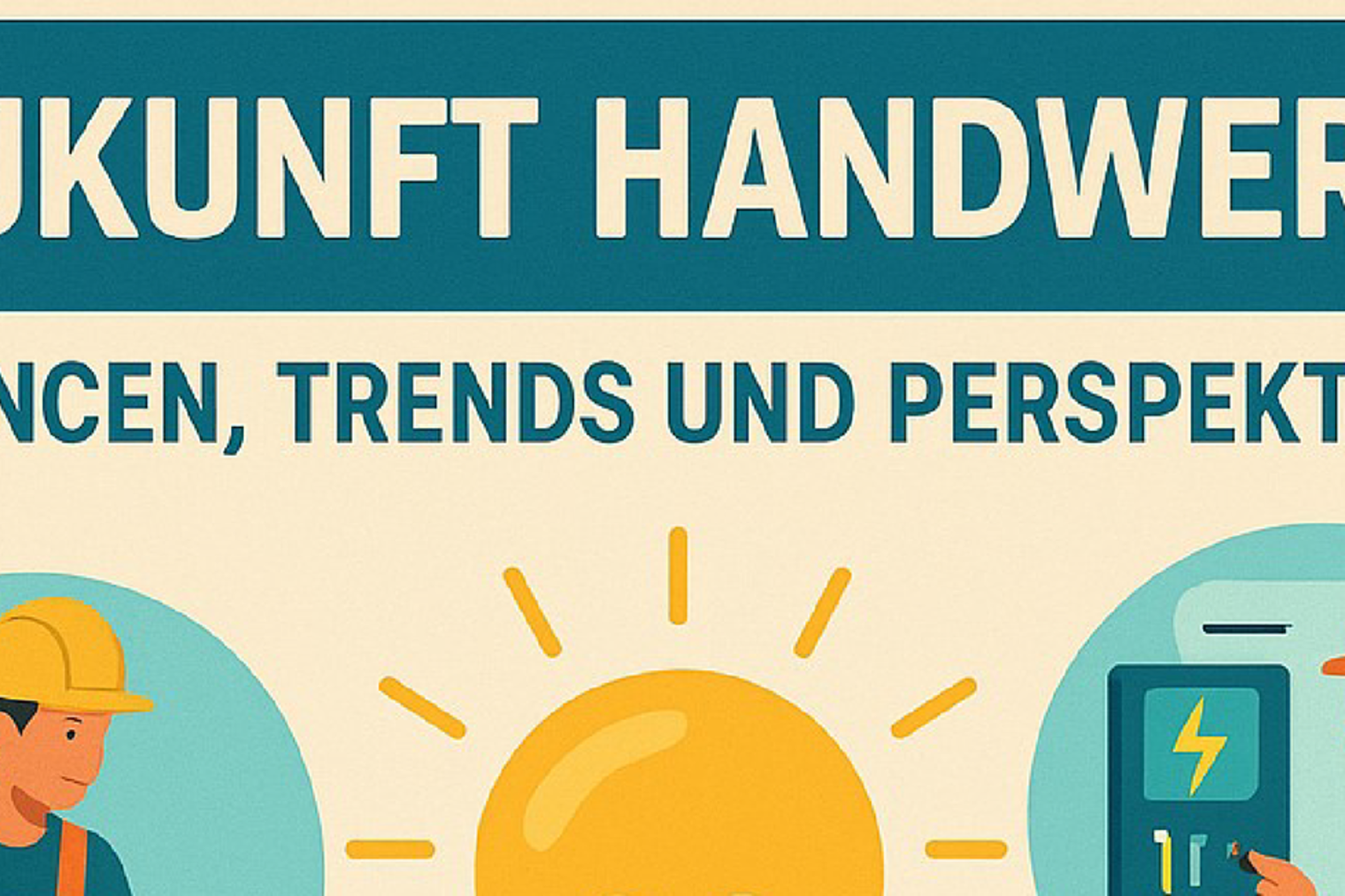 Symbolbild zur Veranstaltung Symbolbild zur Veranstaltung mit Schrift und Titel der Veranstaltung "Zukunft Handwerk"