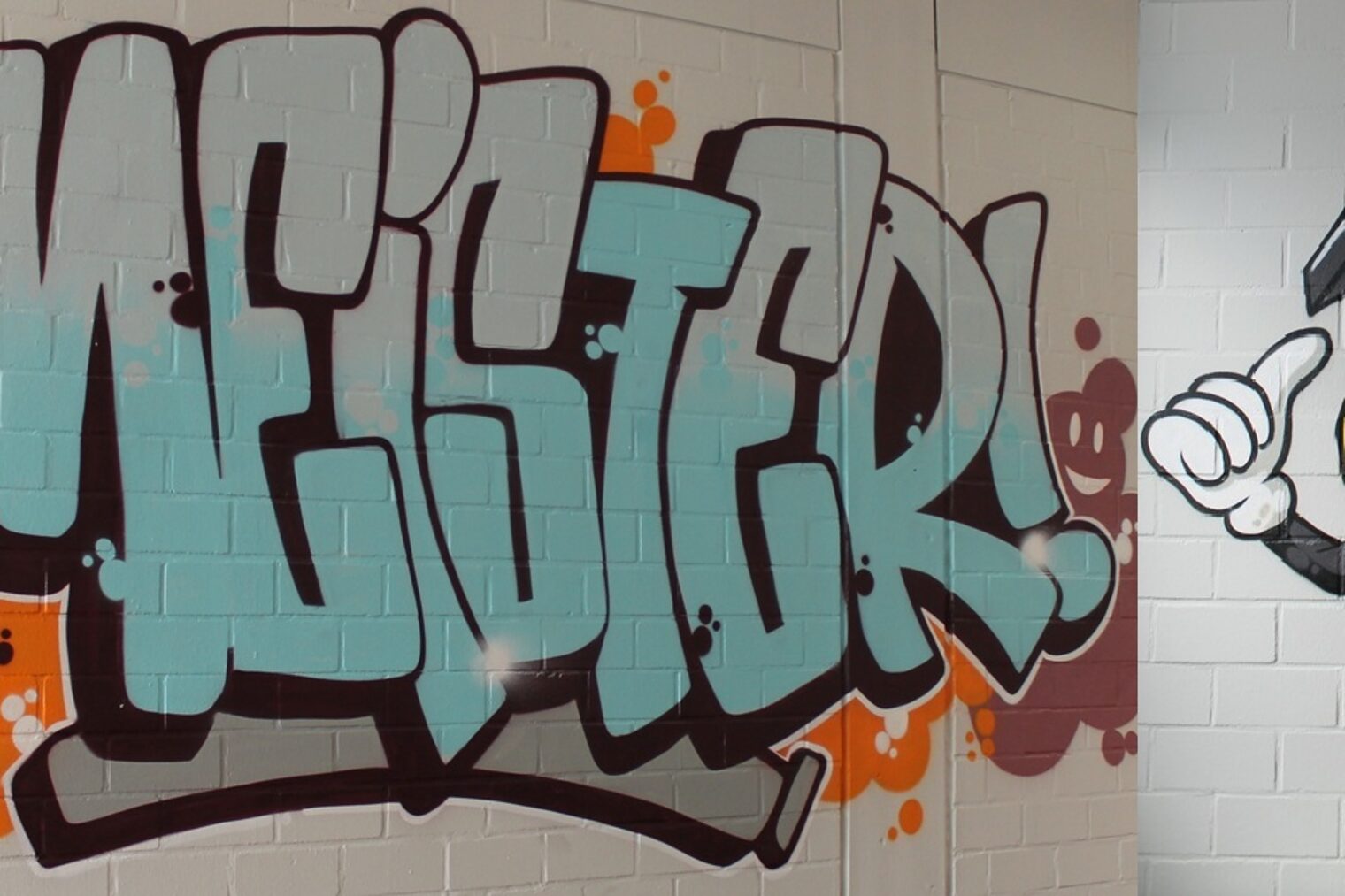 Graffiti mit Schriftzug "Meister" – Informationsabend zur Meisterschule Feinwerkmechaniker/in im Bildungszentrum