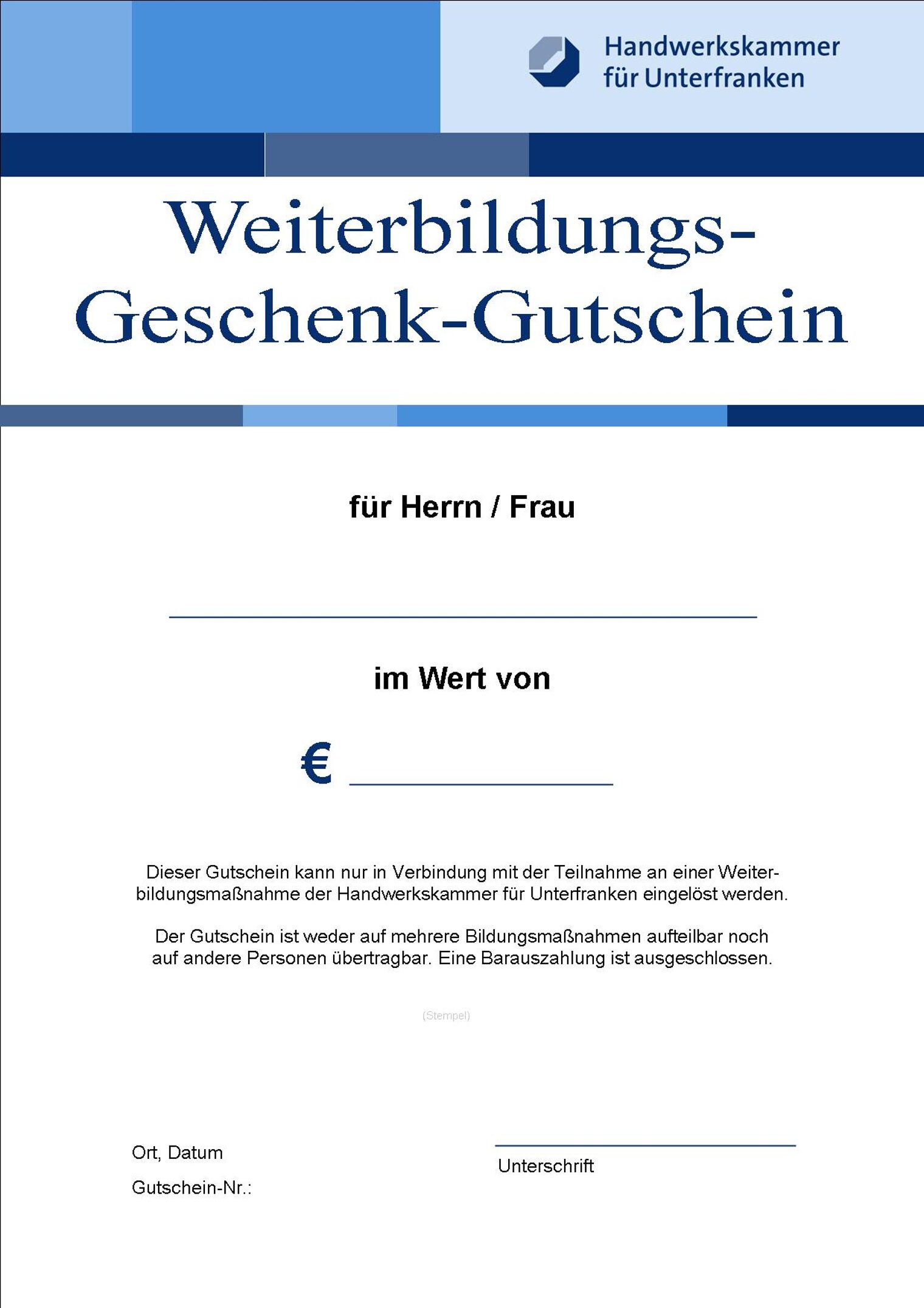 Weiterbildungsgutschein